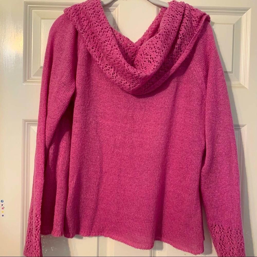 Pretty In Pink off shoulder sweater